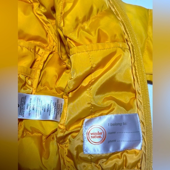 Wonder Nation Puffer Jacket, EUC, Size 3-6 months - Picture 6 of 9